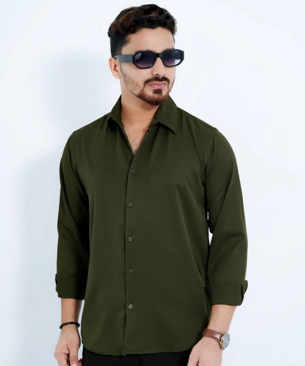 Men's Premium China Cherry Shirt In Darkolive