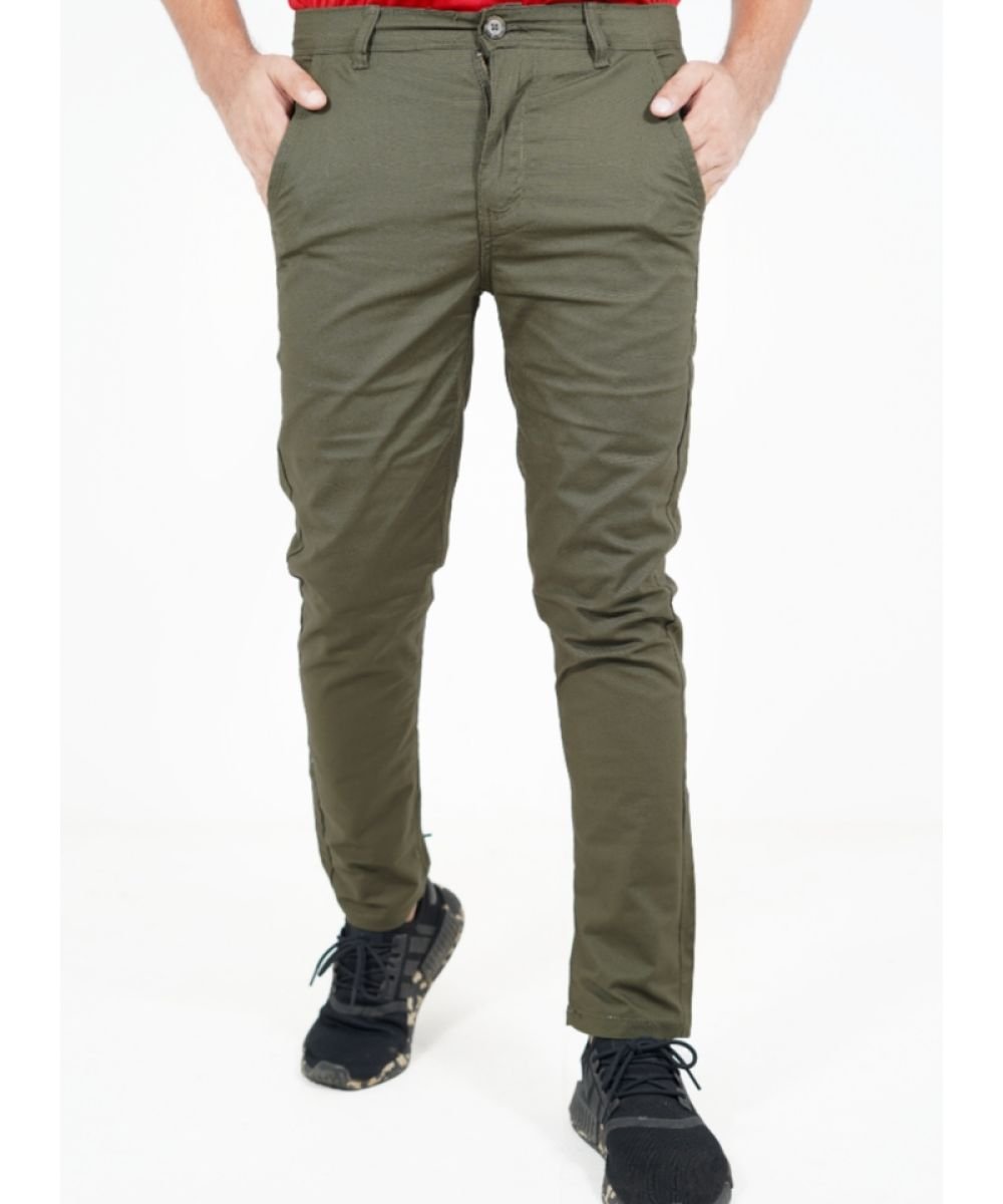 Exclusive Stretchable Olive Color Gabardine Pant For Men's