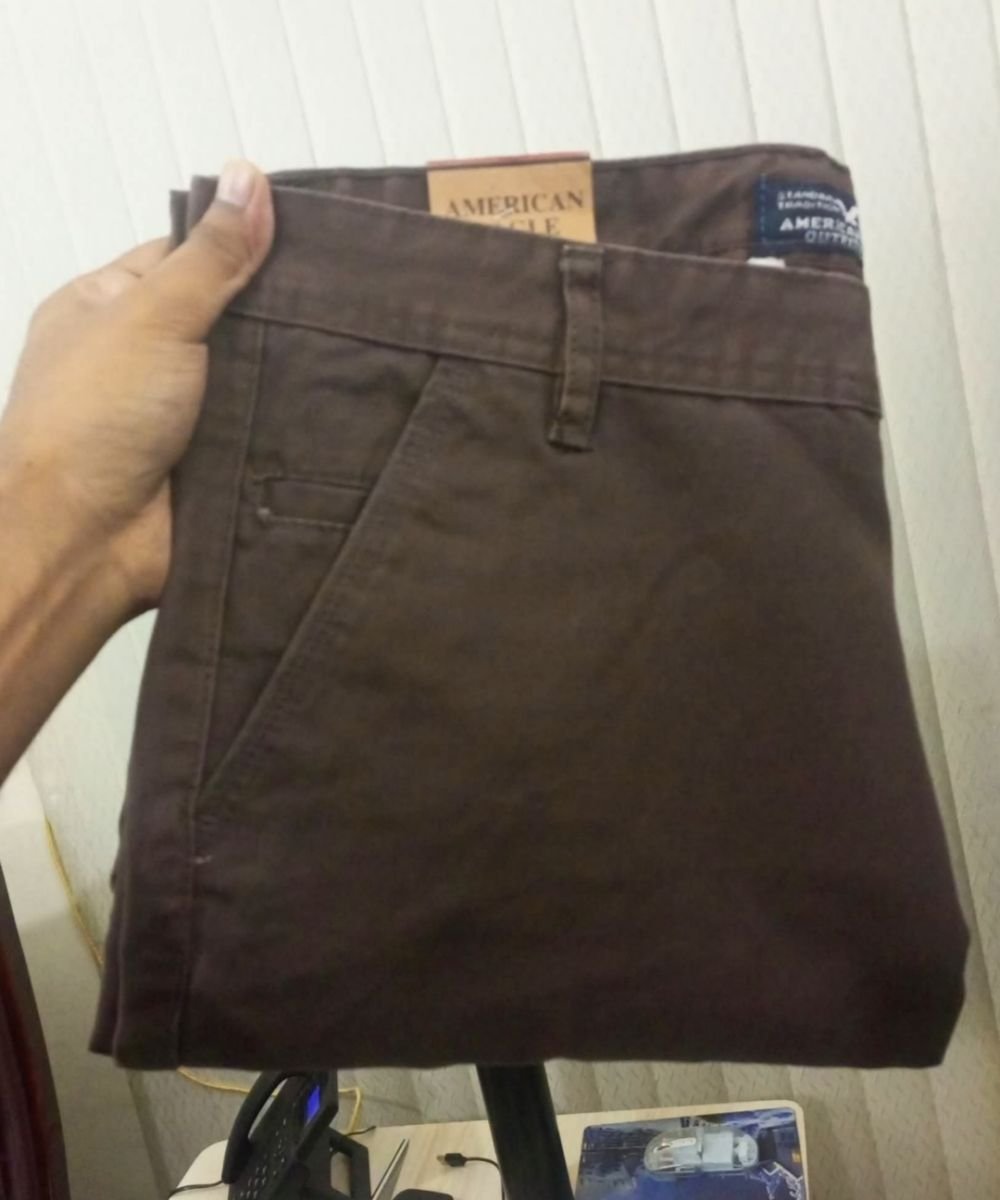 Light Brown American Eagle Muster Copy Standard Non Stretchable Gabardine Pant For Men's