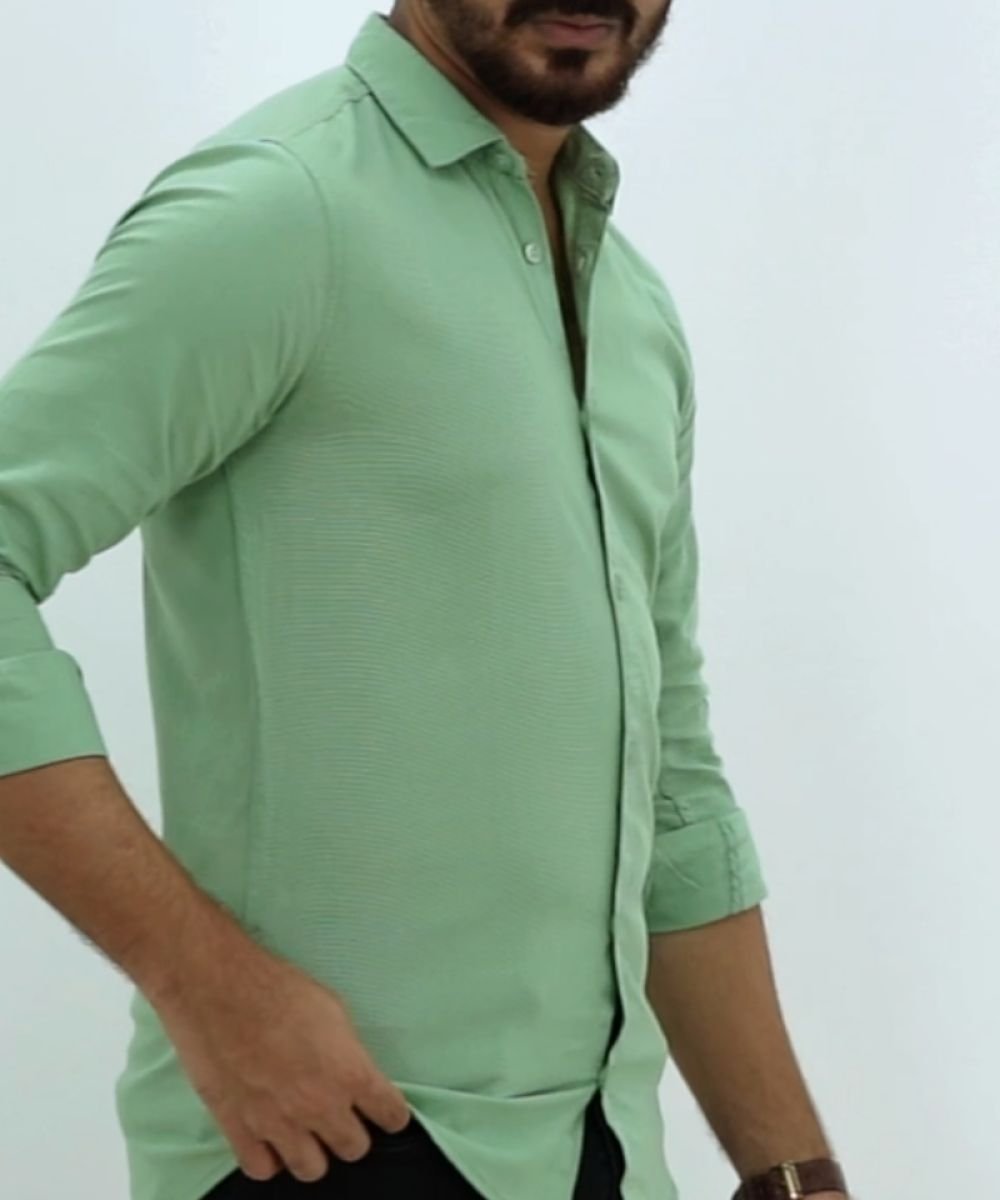Oxford Cotton Lemon Full Sleeve Shirt For Men's