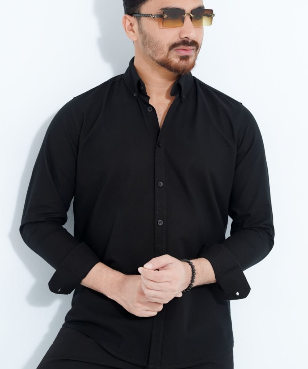 Signature Black Oxford Shirt For Men's